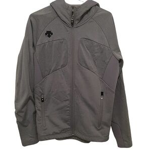 Descente Men’s Fleece Running Soft Shell Jacket in Gray Sz XS
